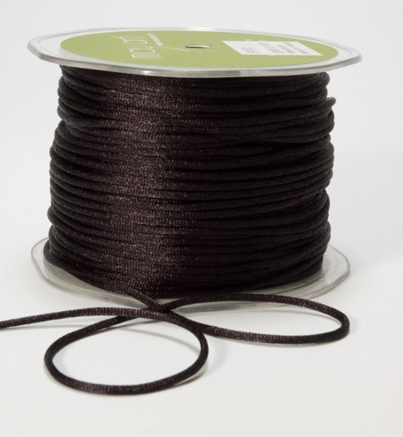 1/8 Inch Satin String Cord Ribbon - black