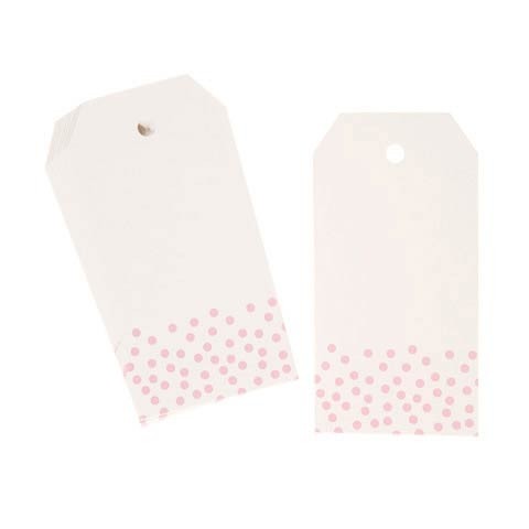 Paper Tags: White with Polka Dots, 2 x 3 inches 