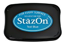 Teal Blue StazOn Solvent Ink Pad