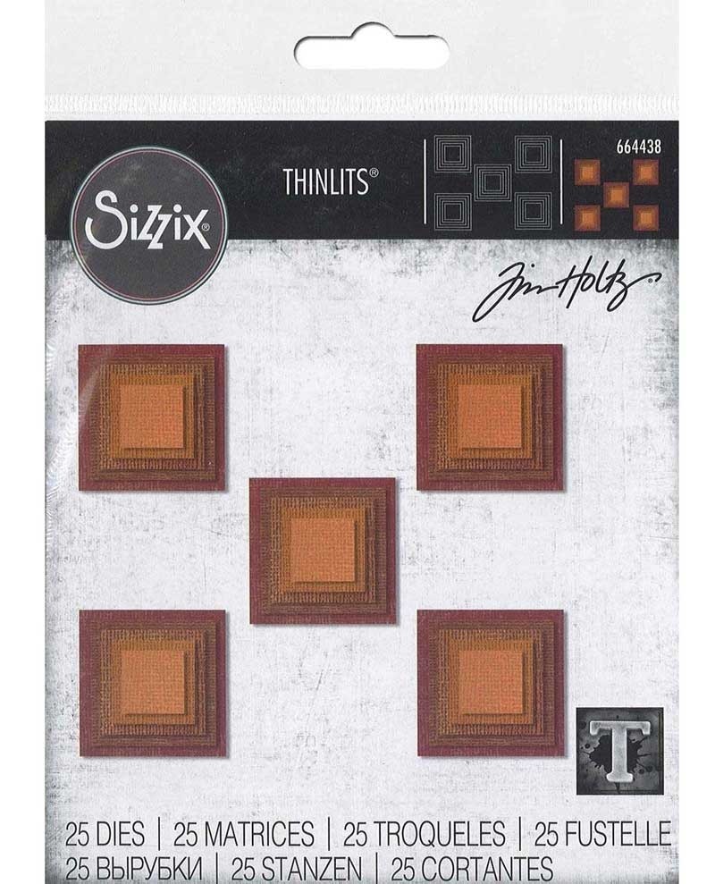 Sizzix Dies Tim Holtz Thinlits Stacked Tiles Squares 664438
