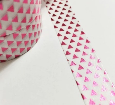 Pink Foil Triangles Washi Tape