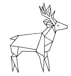 5663f - Triangle Deer Rubber Stamp
