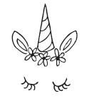 Savvy Stamps unicorn face rubber stamp 1624c