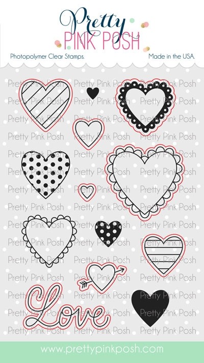 Pretty Pink Posh Valentine Hearts coordinating dies