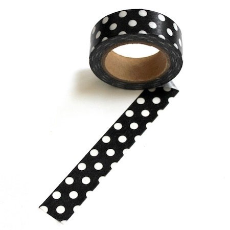 Black with White Dots Washi Tape