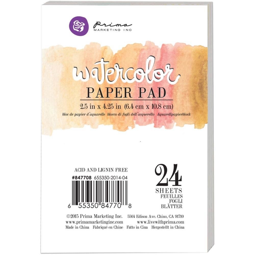 Prima Marketing Watercolor Paper Pad 2.5"X4.25" 24/Pkg