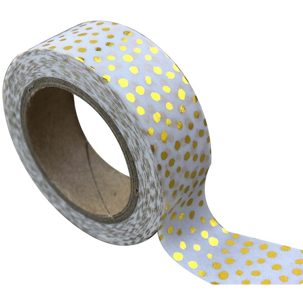 White with Gold Dots Washi Tape
