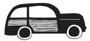 Woody Car Rubber Stamp 1599f