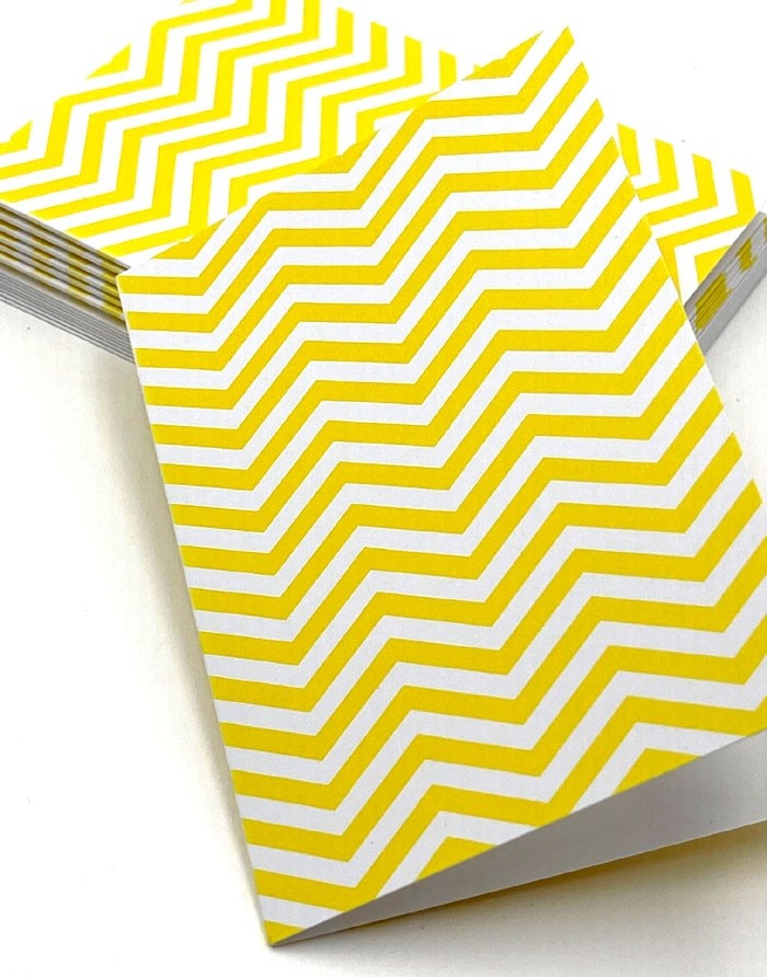 Yellow and White Chevron Notecards