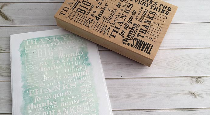 embossed thanks